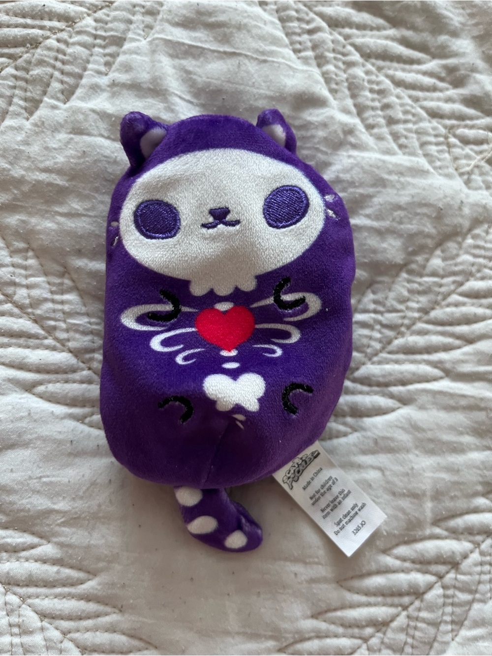 Cat Pickles Plush Purple Cat Toy with Red Heart